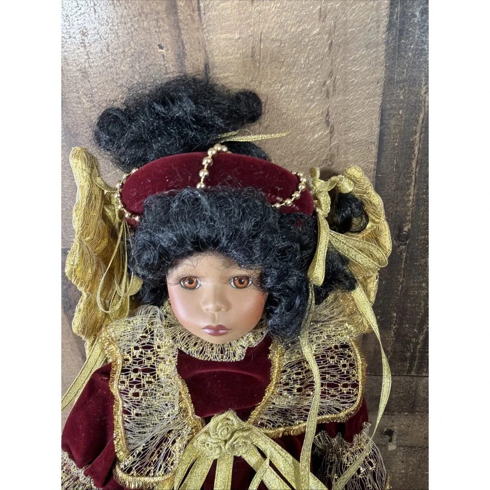 VTG 1993 Seymour Mann Angeline Porcelain Angel Doll African American Christmas